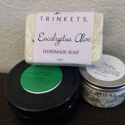 Soap, Lotion, Scrub set